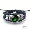 Vintage 12 Zodiac Sign Leather Bracelet Sporty Constellation Glass Snap Button Bracelets For Men Women - Image 7