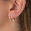 Small Hoop and Stud Earrings with Charm and Chain Styles - Image 5