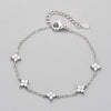 2pcs Silver Four-leaf Flower Necklace Bracelet Set for Women Adjustable Link Chain Necklace Set Jewelry Gift - Image 5