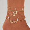 Seven-Piece Anklet Set with Beads and Starfish Charms - Image 26