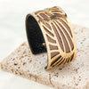 1 set of C-shaped stainless steel gold-plated silver open metal hollow decoration women's bracelet - Image 9