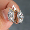 Cute Water Drop Stone Hoop Earrings Multicolor Zircon Crystal Leaf Earrings Charm Silver Color Wedding Earrings For Women - Image 11