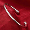 Silver Big Bangles Bracelet Cute Charms for Women Lady Jewelry Adjustment Cuff Wedding - Image 20