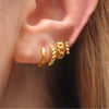 Four-Piece Stainless Steel Hoop Earring Set with Star and Leaf Motifs - Image 3