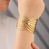 Hollow Geometry Opening Cuff Bangles for Women Gold-plated Stainless Steel Adjustable Bracelets Charm Girl Wrist Jewelry - Image 1