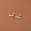 Silver Minimalism Charm Zircon Geometric Bead Stud Earrings for Women Korean Teen Party Jewelry Gift - Image 4