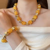 Hyperbole Double Color Square Acrylic Irregular Metallic Beads Beaded Necklace for Women Gold Plated Alloy Strand Chokers - Image 1