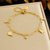 316L Stainless Steel Golden Heart Geometry Zircon Minimalist Series Bracelet Lady Wrist Chain Jewelry - Image 12