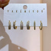 6pcs Pendant Earring Set Star Flower Butterfly and Simple Hoop Earrings Jewelry Gold Plated Accessory - Image 21