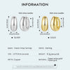 Gold Plated Silver Post Glossy Hoop Earrings, High Polished Statement Jewelry for Women - Image 12