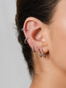 Five Pair Stainless Steel Huggie Hoop Earrings in Gold Tone - Image 8