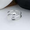 Silver Paper Clip Open Ring For Women Adjustable Jewelry Daily Gift - Image 5