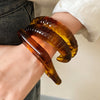 Vintage Geometric Leapord Acrylic Opening Bangles for Women Square Simple Cuff Bracelet Personality Charming Jewelry Party M - Image 2