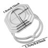 6Pcs Stainless Steel Gold Plated Irregular Blank Base Cabochon Open Rings Punk Geometric Men Party Chunky Jewelry - Image 11