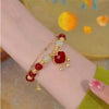 Year Lucky pingan Beaded Bracelet For Women Elegant Red Beads Fu Letter Charm Bracelet Chinese Jewelry Festive Gifts Girl - Image 2