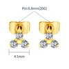 1 Pair Titanium 20G Trinity CZ Stud Earrings Simple Triple Flower Cartilage Earring Set - Image 6
