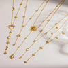 Women's Delicate Y-Shaped Necklace with Cubic Zirconia Gold Plated Stainless Steel Star And Moon Pendant Jewelry - Image 2