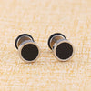 Men's Earings Titanium Steel Round Black Oil Drip Stud Earrings For Men Korean Stainless Steel Punk Jewelry Accessories - Image 2