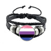 Lgbt Black Weave Leather Bracelet Bi Pride Glass Cabochon Gay Pride Rainbow Flag Photo Bangle Jewelry For Women Men Lovers Gift - Image 15