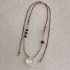 French Irregular Round Imitation Pearl Beads Pendant Necklaces for Women Double Layered Adjustable Rope Sweater Chain - Image 8