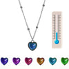 Thermochromic Mood Monitor Heart Pendant Necklace Color Change As Emperature Women Girls Clavicle Chain Necklaces Lover Jewelry - Image 3