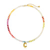 Badu Initial Necklace for Women Colorful Beaded Stone Choker Gold Color Balloons Letter Pendant Necklace Summer Jewelry - Image 9