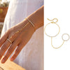 Bohemian Ring Bracelet Finger Hand Chain, Gold Plated Stainless Steel, Bead Slave Bracelet Jewelry for Women - Image 12