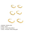 3Pairs Stainless Steel Round Rings Huggies Earrings Set for Women Men Stackable Gold Plated Tiny Ear Cartilage Hoops - Image 3