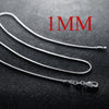 1/2MM Snake Chain Necklace Silver 16-30 Inches Hip Hop Punk Jewelry Charm Party Accessories - Image 7