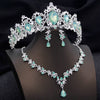Bridal 3 Pcs Wedding Crown Jewelry Sets Tiaras and Necklace Earrings Set Party Prom Bride Dress Costume Accessories - Image 1