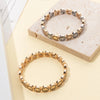 Happy Bangle Paved Diamond Enamel Beaded Bracelets For Women Boho Gold Color Elastic Bracelets - Image 54