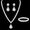 Wedding Season Women's Copper Claw Chain Water Drop Necklace Earrings Bracelet Jewelry Set Wedding Banquet Festival Gift - Image 1