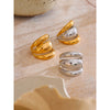 Arrivals Glossy Stainless Steel Layered Hollow Open Ring for Women Distinctive Geometric Attractive Jewelry - Image 2