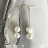 Delicate Freshwater Pearl Earring for Women Gold Color Metal Baroque Pearls Long Drop Earrings Elegant Oorbellen - Image 7