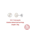 Orsa Jewels Minimalism 1 Pair Freshwater Pearl Ear Stud Pearls Stud Earrings Silver Round Pearl Ear Stud - Image 28