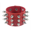 Three Row Cuspidal Spikes Rivet Stud Wide Cuff PU Leather Punk Gothic Rock Unisex Bracelet Men Jewelry Leather Bracelet - Image 3