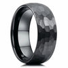 Black Brushed Stainless Steel Couple Ring Hammered Multi-faceted Titanium Rings for Men Women Wedding Engagement Jewelry - Image 11