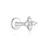 1PC Sparkling Piercing Stud Earrings Silver Shining Circle Earring For Women Ear Bone Earring Jewel - Image 28