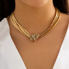 Exaggerated Chunky Twisted Snake Chain Necklace Women Sexy Vintage Clavicle Choker Grunge Neck Jewely Steampunk - Image 1