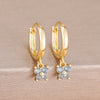 2Pcs 12 Constellation Birthstone Little Gold Plated Ear Hoop Earrings Cubic Zirconia Butterfly Pendant Party Wedding Jewelry - Image 3