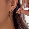 Asymmetric Christmas Tree Candy Cane Stud Earrings For Women Crystal Zircon Star Bowknot Xmas Earring Holiday Party Jewelry - Image 4