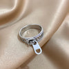 Greatera Zipper Cubic Zircon Filled Sparkly Buckle Bracelet Ring For Men Personality Design Stainless Steel Women's Jewelry - Image 10
