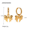 Chic Bow Tie Pendant Drop Hoop Huggie Earrings Gold Plated Matel Bowknot Earrings Charm Jewelry - Image 3