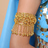 Indian Ethnic Golden Metal Bells Tassel Upper Arm Bangles Cuff Bracelet Armlet Armband Women Belly Dance Accessories - Image 1