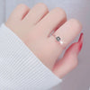 Silver Zircon Adjustable Engagement Rings For Women Wedding Elegant Jewelry Ladies Accessories Gifts - Image 5