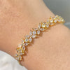 Classic Shiny Clear Zircon Flowers Adjustable Charm Bracelets for Women Sliver Color Wedding Jewelry - Image 4