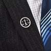 Geometric circular men's titanium steel brooch, suit metal chest flower brooch, European and American Libra - Image 4