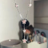 Stainless Steel Sweet Star Pink Zircon Pendant Necklaces for Women Crystal Clavicle Chain Female Y2K Jewelry Gifts - Image 1