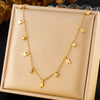 316L Stainless Steel Golden Snowflake Butterfly Crown Key Lightning Zircon Necklace Bracelet Set Jewelry Sets Gift - Image 19