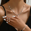 Simple Wave Style Jewelry Sets for Women Chocker Necklace Earrings Bridal Wedding Party Jewelry Sets - Image 5